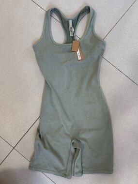 Racerback Tank Romper - Sage Green